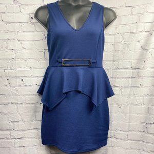 Mesmerized | Peplum Dress With Gold Buckle